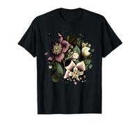 Vintage Hellebore Inspired Flower Plant Lover gardening T-Shirt