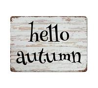 Vintage Hello Autumn Metal Aluminum Tin Sign 5.5x8 Inch Home Kitchen Bar Pub Art Farm Garage Garden Poster