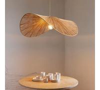 Vintage Hemp Rope Pendant Light Retro Handwoven Lampshade Chandelier Adjustable Height E27 Ceiling Fixture for Dining Room Cafe Bar Teahouse 40CM Natural Lighting Decor