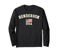 Vintage Henderson USA American Flag Nevada Souvenir Retro Long Sleeve T-Shirt