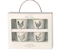 Vintage Hens Set Of 4 (White) Egg Cup Pails