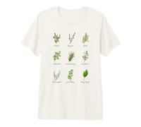 Vintage Herb Chart Watercolor Botanical Illustration Graphic Premium T-Shirt