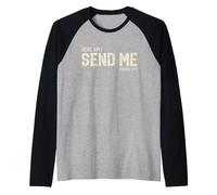 Vintage Here am I Send me Mission Travel The World Christian Raglan Baseball Tee