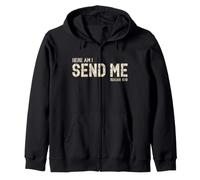 Vintage Here am I Send me Mission Travel The World Christian Zip Hoodie