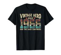 Vintage Hero Born 1966 And The Saga Continues Birthday T-Shirt