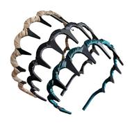 Vintage High Cranium Artificial Hairband - 13.5cm, 3 Piece Retro Elevated Skull Headband Set for Fashion Styling, Comfortable Headwear for Ladies, Girls, Work, Home, Travel, Beach