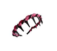 Vintage High Cranium Artificial Pearl Hairband, 2025 Elegant Pearl Headbands, Fashion Wide Beaded Bling Head Wedding Party Hair Hoop Band Headwear for Women Girls (burgundy velvet black cry)