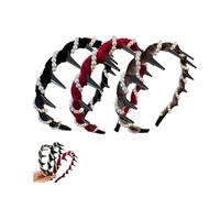 Vintage High Cranium Artificial Pearl Hairband, 2025 Elegant Pearl Headbands, Fashion Wide Beaded Bling Head Wedding Party Hair Hoop Band Headwear for Women Girls (Black+coffee+burgundy velvet pearl)