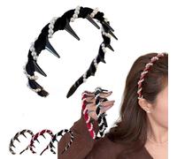 Vintage High Cranium Artificial Pearl Hairband, 2025 New Elegant Pearl Headbands for Women, Classic Retro Hair Accessories, Wide Beaded Bling Headband for Weddings, Daily Wear (Black, One Size)