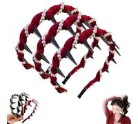 Vintage High Cranium Artificial Pearl Hairband, Elegant Bling Headbands for Women's, Non Slip Fashion High Cranium Hair Bands for Girls Curly Short Hair, Cool Gifts for Women