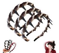 Vintage High Cranium Artificial Pearl Hairband, Elegant Bling Headbands for Women's, Non Slip Fashion High Cranium Hair Bands for Girls Curly Short Hair, Cool Gifts for Women