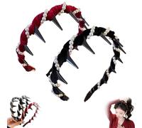 Vintage High Cranium Artificial Pearl Hairband, Elegant Bling Headbands for Women's, Non Slip Fashion High Cranium Hair Bands for Girls Curly Short Hair, Cool Gifts for Women