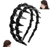 Vintage High Cranium Artificial Pearl Hairband,Elegant Braided Pearls Headbands Bands Teeth slip with Decorative Hair F