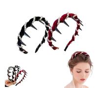 Vintage High Cranium Artificial Pearl Hairband,Elegant Non-Slip Bridal Hair Hoop with Comb Teeth,White Faux Pearls Headband,Stylish Bling Hair Hoop for Wedding,Party Or Daily Wear (Set: C, One Size)