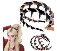 Vintage High Cranium Artificial Pearl Hairband, Girls Fashion Hair Accessories Gifts, Women Elegant Beaded Decorative Hair Bands (2pcs Black+Brown)