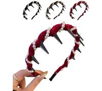 Vintage High Cranium Artificial Pearl Hairband, New Elegant Non slip Pearl Headbands, Headband Zig Zag, Bridal Hair Hoop Party Wedding Hair Accessories for Women and Girls