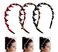 Vintage High Cranium Artificial Pearl Hairband, Women's Fashion Headbands, Women's Headband Retro Pearl Hair Bands, White Faux Pearl Headband, Makeup Hair Band, Double-Sided Design (Pack of 3)