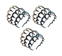 Vintage High Cranium Headband, 3 Pack Soft Non-Slip Headband with Teeth, 3 Stylish Headbands for Women, Reversible Headbands for Daily Wear Girls Travel Home Work Ladies Beach