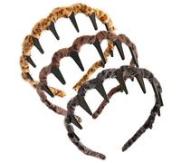 Vintage High Cranium Headband,Decorative Headwear 3Piece - Non-Slip Reversible Headband with Teeth,for Cosplay Sports Everyday Wear Formal Event Workouts Girls Ladies