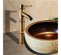 Vintage High Rise Bathroom Tap Single Hole Waterfall Tall Taps for Countertop Basin Waterfall Single Tap Antique(Retro Black) (Retro Black) LWX