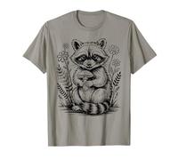 Vintage Hiking Cottagecore Aesthetic Raccoon with a Mushroom T-Shirt