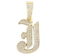 Vintage Hip Hop Necklace Pendant Cubic Zirconia Customizable 26 Uppercase Old English Letter Charm Unisex Jewelry Gift