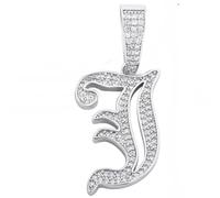 Vintage Hip Hop Necklace Pendant Cubic Zirconia Customizable 26 Uppercase Old English Letter Charm Unisex Jewelry Gift