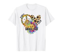 Vintage Hippy Girl Peace Sign 60's 70's Soul Hippie Vibes T-Shirt