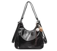 Vintage Hobo Bags for Women Slouchy Shoulder Bag Faux Leather Crossbody Bag Stylish Fall Bags 3 In 1 Satchel Tote Backpack, Black, 11.42" L x 11.02" W x 4.33" H