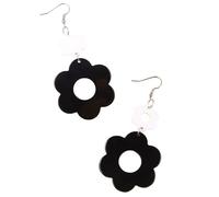 Vintage Hollow Flower Dangle Earrings Cute Colorful 70s 80s Daisy Flower Acrylic Earring Disco Party Jewelry for Women, Metal Resin, resin