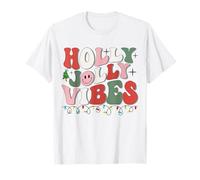 Vintage Holly Xmas Jolly Groovy Christmas Tree Vibes Tee T-Shirt