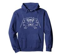 Vintage Home Audio Cinema Surround Blueprint Diagram Graphic Pullover Hoodie