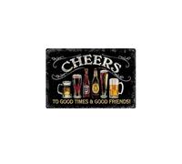 Vintage Home Bar Decor Metal Signs Vintage Pub Beer Cheers Sign Beer Cheers Plaque for Outside Decorations Home Pub