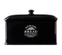 Vintage Home Bread Bin Black Ceramic Elegant Detail