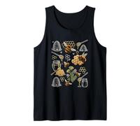 Vintage Honeybee and Beehive Sketch Graphic Tank Top