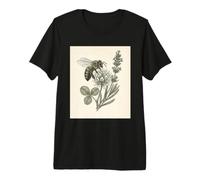 Vintage Honeybee Botanical Illustration Clover Lavender Premium T-Shirt