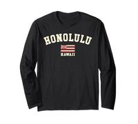 Vintage Honolulu Hawaii Souvenir Hawaiian Flag Retro Long Sleeve T-Shirt