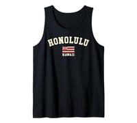 Vintage Honolulu Hawaii Souvenir Hawaiian Flag Retro Tank Top