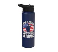 Vintage Honoring All Who Served Thank You Veterans Patriotic Stainless Steel Insulated Water Bottle