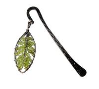 Vintage Hook Bookmark Crystal Stone Pendant Metal Bookmark Hairpin Stripe Hook for Book Lover Reader Teacher Gift Learning Aid