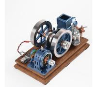 Vintage Horizontal Metal Gas Engine Model, Working 4-Stroke Internal Combustion Engine With Water Cooling System, Mechanical Display STEM Engineering Model For Adults Enthusiasts