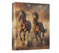 Vintage Horse 1.5 Inch Binders 3 Ring with Anti-Slip Clip, Three Ring Binder Decorative Durable Basic Binders for School Supplies, 1 Pack