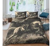 Vintage Horse Art 3D Duvet Cover Set Microfiber Student Room