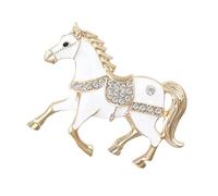 Vintage Horse Brooch Pin, Rhinestone Animal Jewelry Classic Fashion Accessory | Shiny Equestrian Style Gift Collection Elegant Crystal Brooch Set for Men Women Youth Family Friends Celebrations