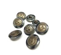 Vintage Horse Crest Buttons Grey Horse Riding Style 2 Pieces (mm20)