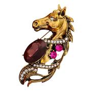 Vintage Horse Head Detail Brooch Elegant Statement Chest Jewelry Gift Excellant Craftsmanship Unisex Lapel Pin Stylish Alloy Pin Jewelry