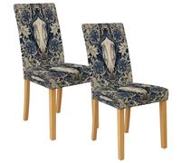 Vintage Horse Pattern Seat Covers for Chairs, Stretch & Washable Spandex Slipcovers, Elegant Decorative Chair Protectors for Living Room Dining Area 2PCS