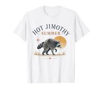 Vintage Hot Jimothy Summer Raccoon Meme Sunset Value Graphic T-Shirt, Men, White, S