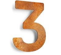 Vintage House Number 3 - Solid, Weatherproof & Durable - 14 cm Large - with Mounting Material - Retro Design House Number Sign N-01-3-R