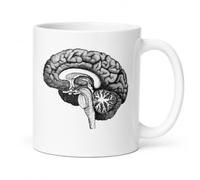 Vintage Human Brain Anatomy Mug - Anatomical Brain Illustration Coffee Mug - Neuroscience Gift - Neurology, Psychology, Medical Student Gift - 11oz Ceramic Mug